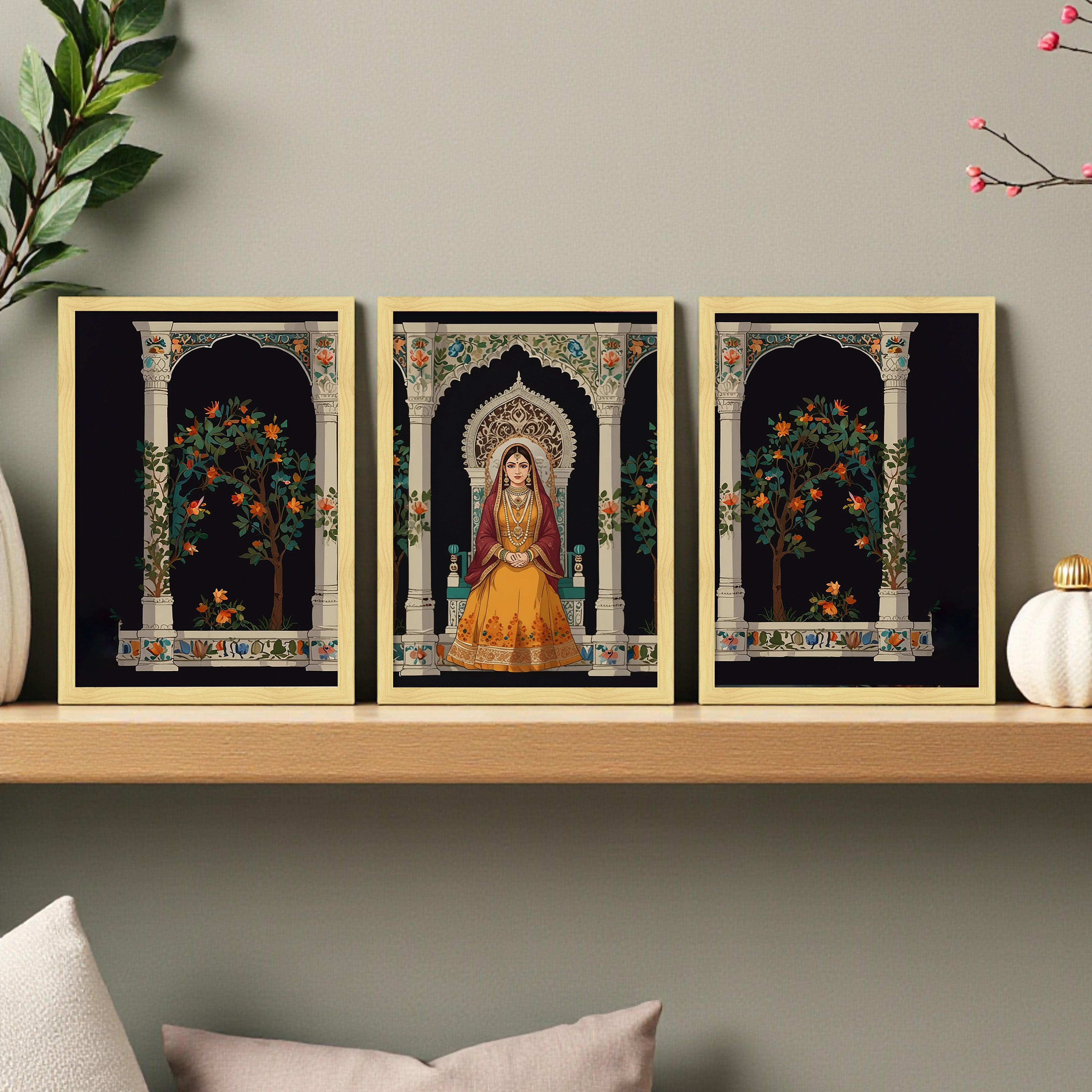 Divine Darbar Wall Art Collection - Set Of Three