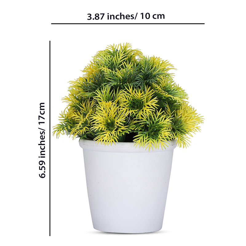 Aalto Artificial Plant With Black Plastic Pot (Green & Yellow) - Set Of Two media 6