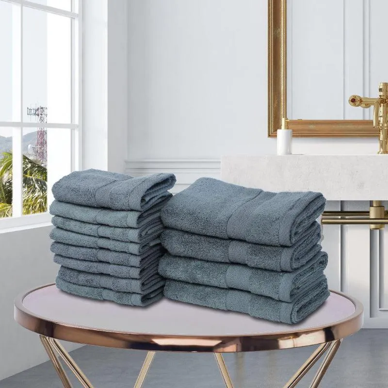 Miorah Hand & Face Towel Combo (Grey) - Set Of Twelve media 1