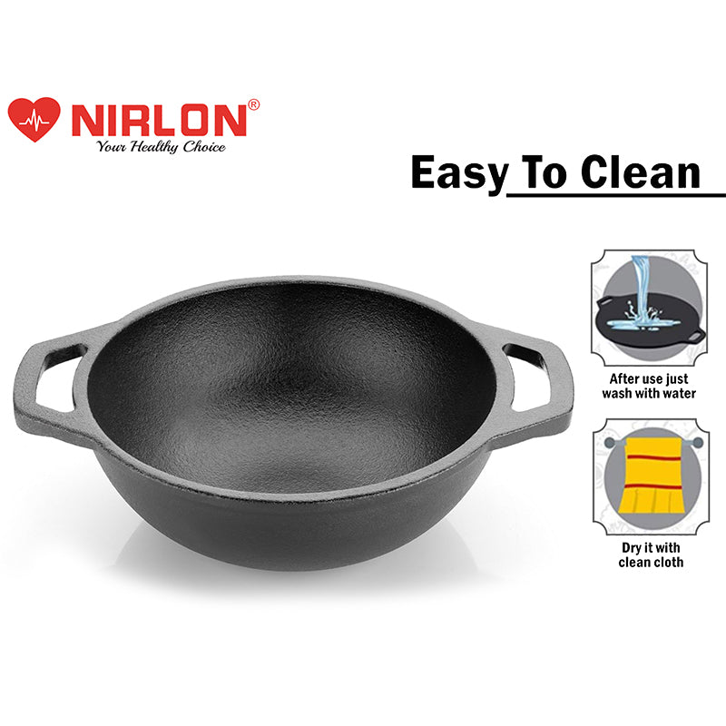 Nirlon Nirlon Cast Iron Kadhai - 2500 mL media 4