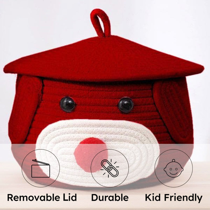 Doggo Dude Kids Cotton Rope Basket - Red & White media 7