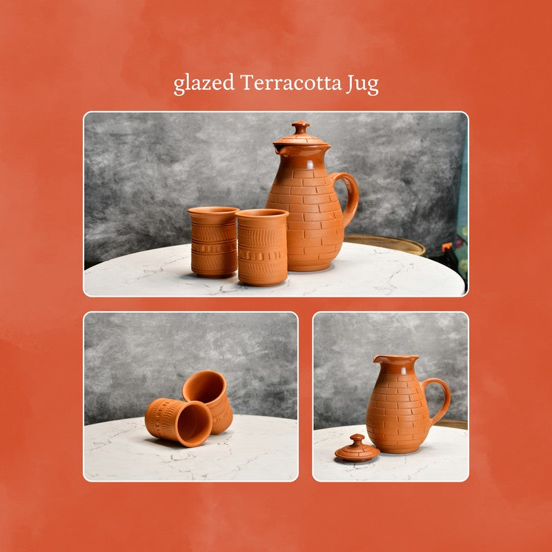 BoroZen Terracotta Jug with Glasses - Three Piece Set media 8