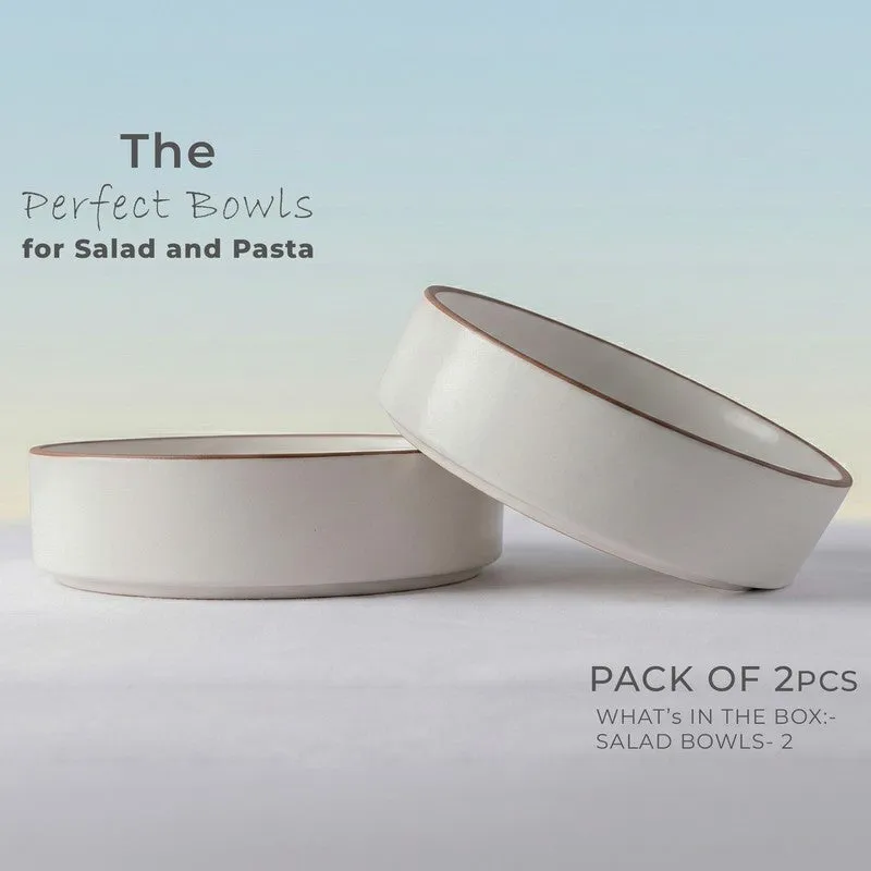 Salizo Ceramic Salad Bowl (700 mL Each ) - Set Of Two media 4