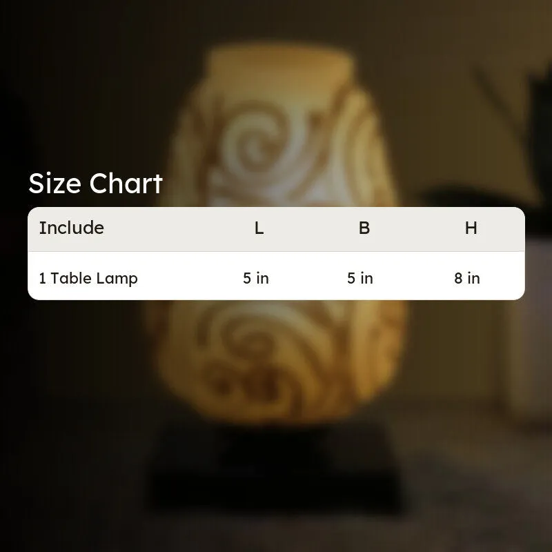 Fleckio Glass Table Lamp With Wooden Base - White & Gold media 10