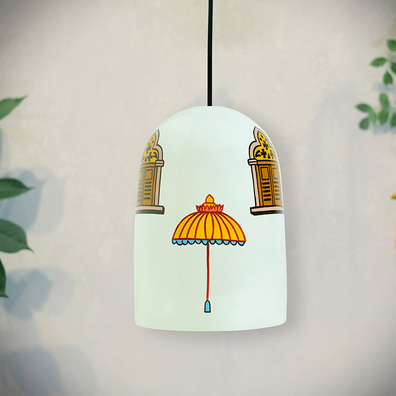 Royal Canopy Hand Painted Glass Ceiling Lamp media 3