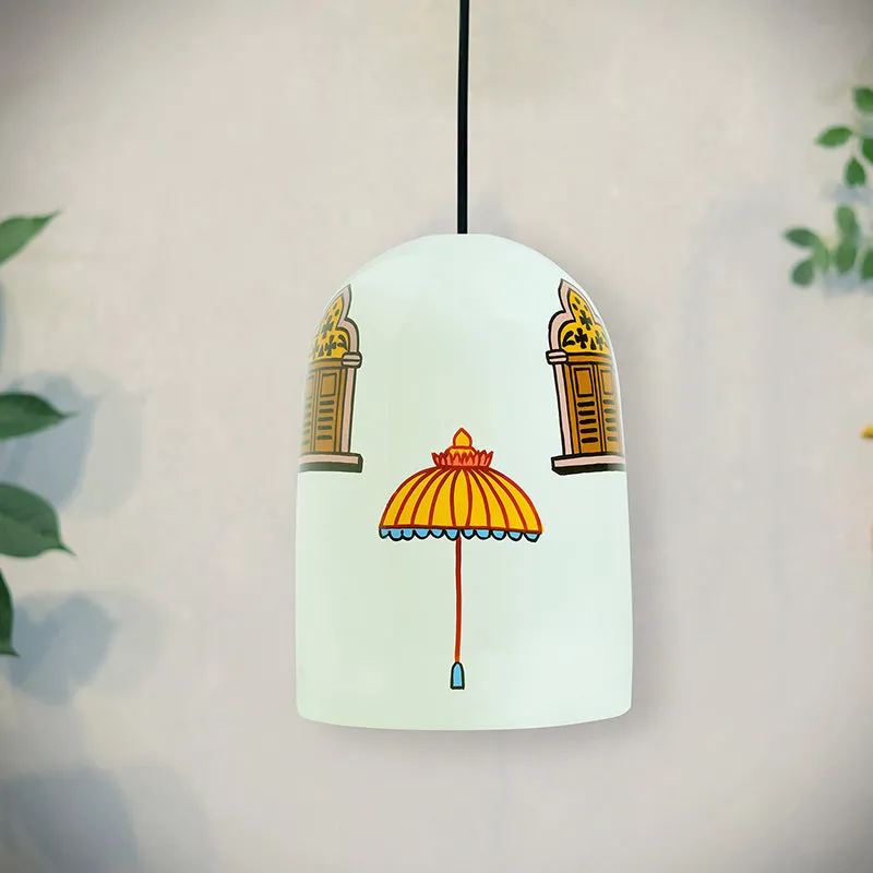 Royal Canopy Hand Painted Glass Ceiling Lamp media 3