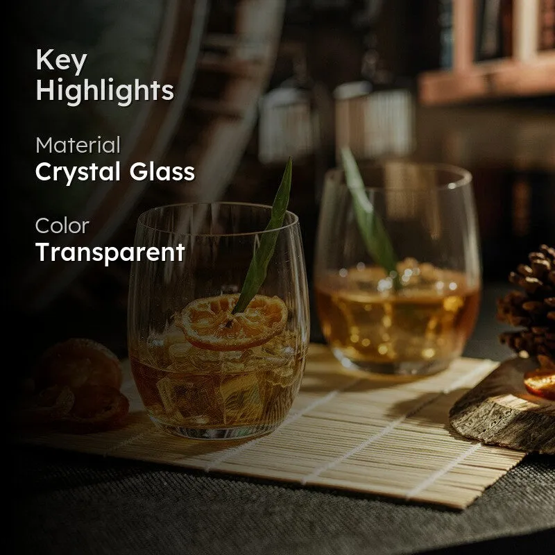 Barrel European Crystal Whiskey Glasses (300 mL Each) - Set Of Two media 2