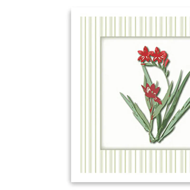Stems & Scarlet Wall Art with White Frame media 4