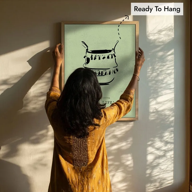 Vessel of Life Canvas Wall Painting With Brown Frame media 8