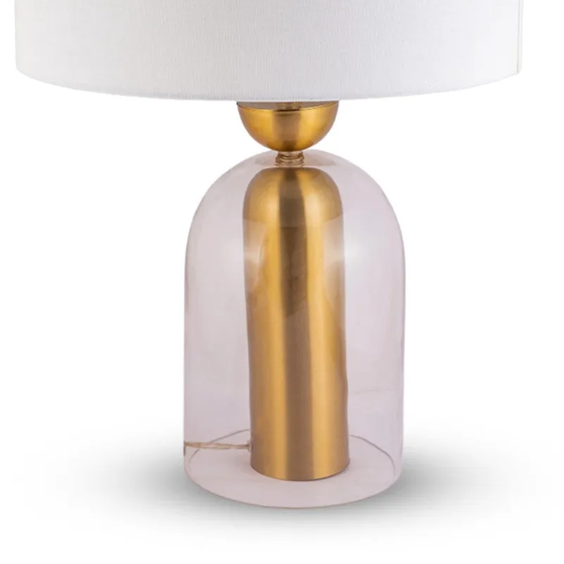 AarviDecor Rockwell Glass Table Lamp - White media 6