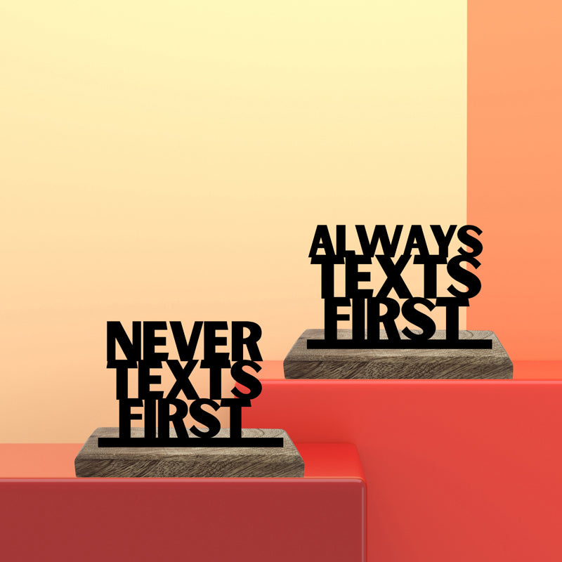 Always Texts First Typography Showpiece - Set Of Two