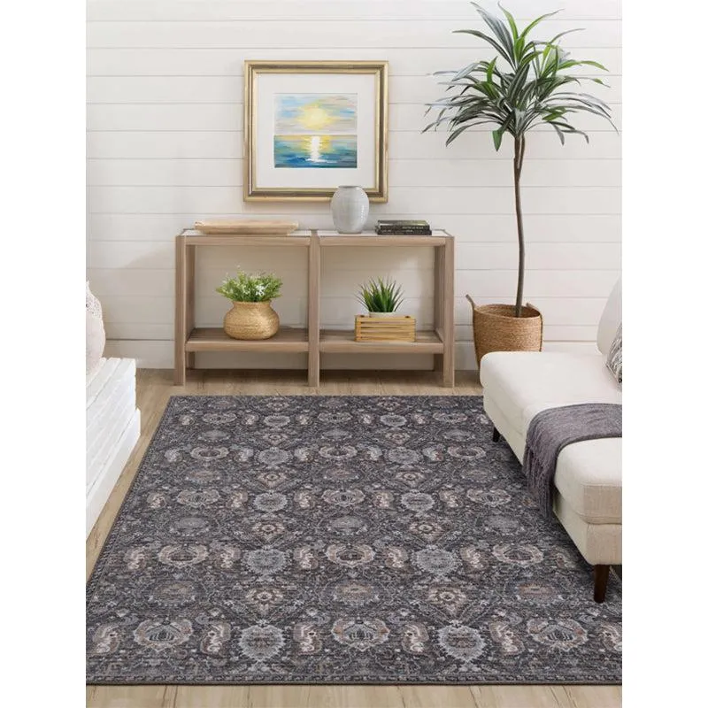 Daniyar Ethnic Carpet - Grey media 3