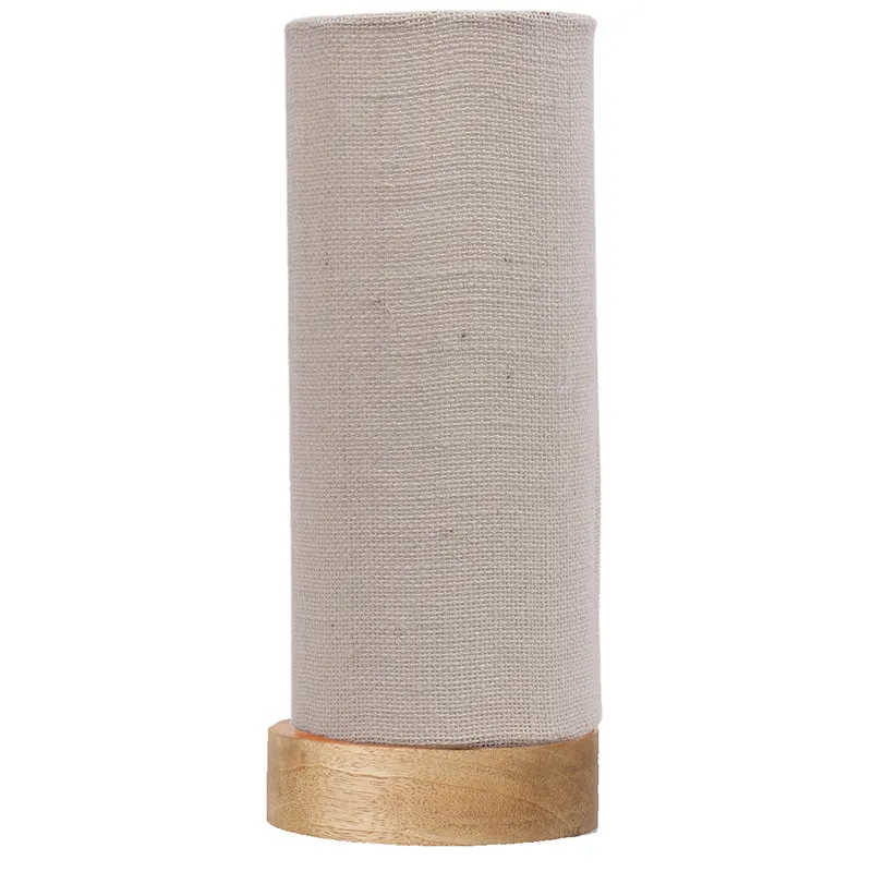 Nyra Tower Wooden Table Lamp With Jute Shade - Grey,Brown media 8