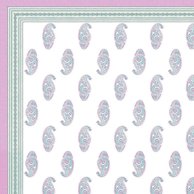 Arta Cotton Bedsheet (Pink,White) - 240 TC media 5