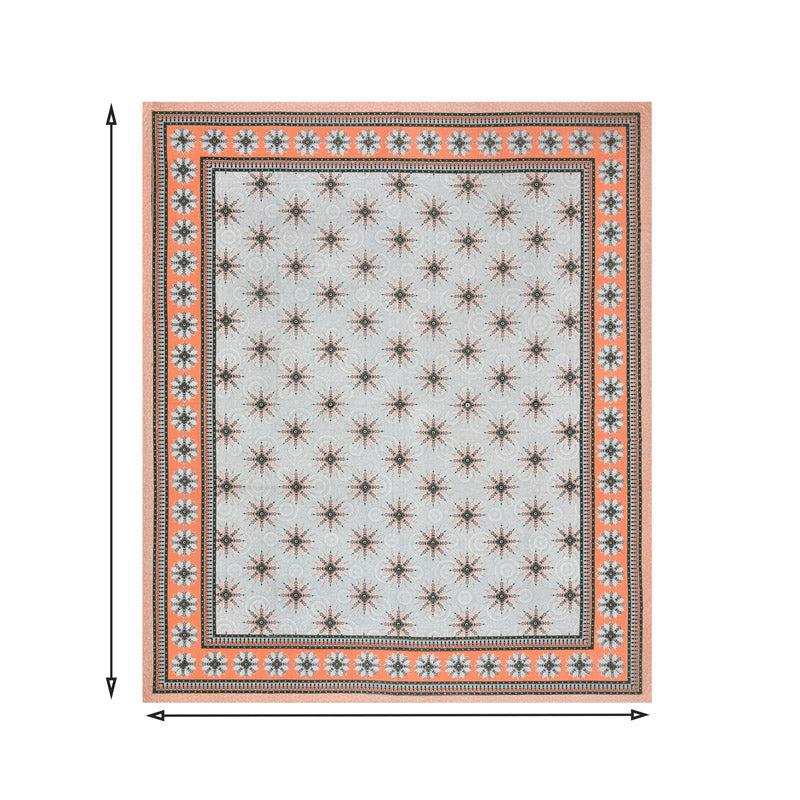 Taara Ethnic Printed Cotton Bedsheet (Blue,Orange) - 160 TC media 4