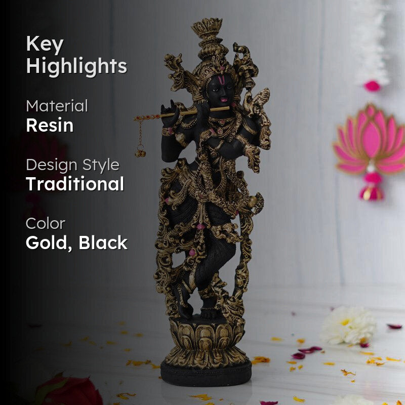 Krishna Murali Idol - Gold & Black media 2