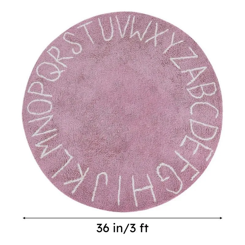 Alphabetica Tufted Cotton Area Rug - Pink media 7