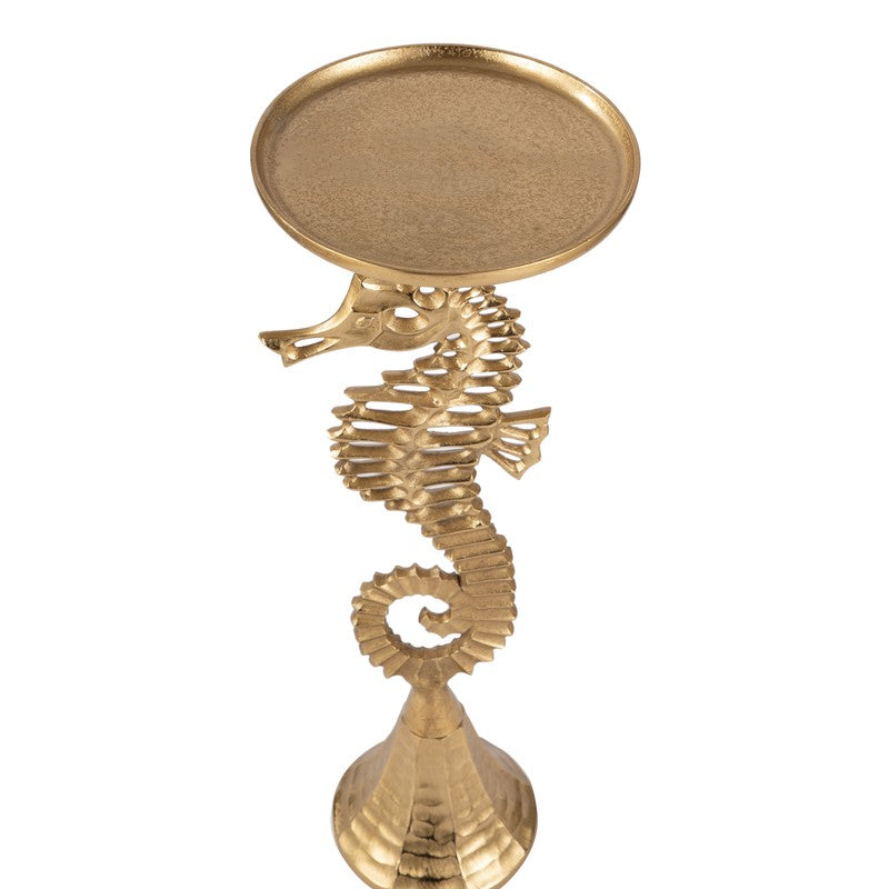 Seahorse Sculpt Aluminum Side Table - Gold media 3