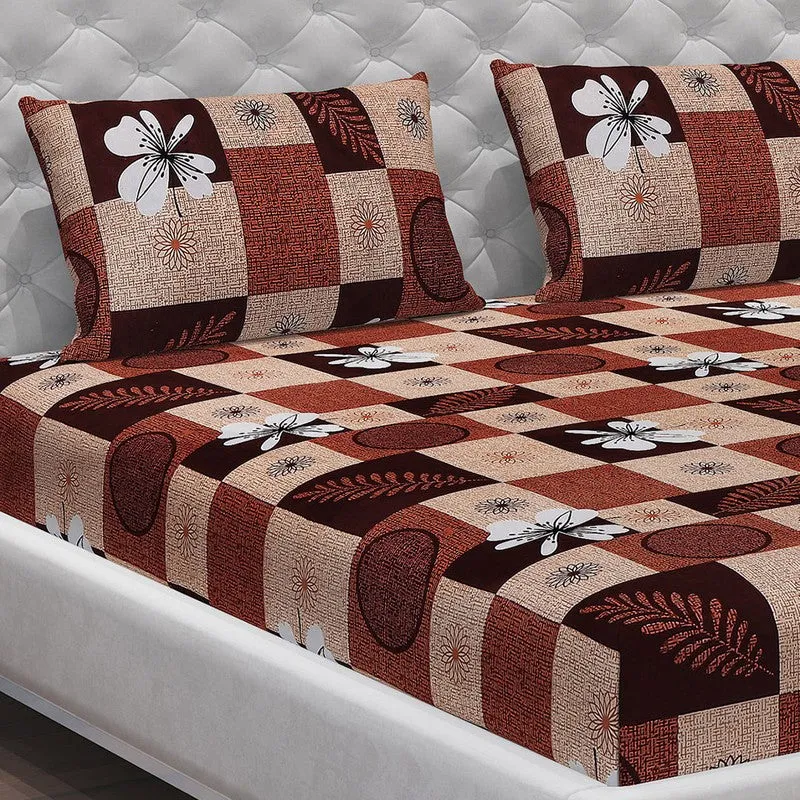 Monte Carlo Garden Grid Bedsheet (Brown) - 120 GSM media 5