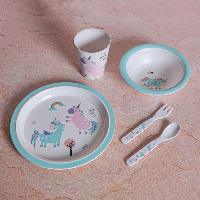 Unicorn Land Kids Dinner Set - Five Piece Set media 3