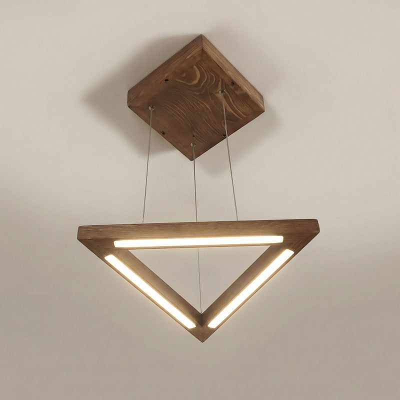 Guridon Linear LED Carved Wooden Ceiling Lamp - Brown media 4