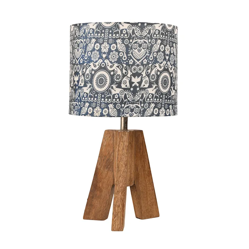 Ethnic Art Tripod Fabric Table Lamp - Grey media 4