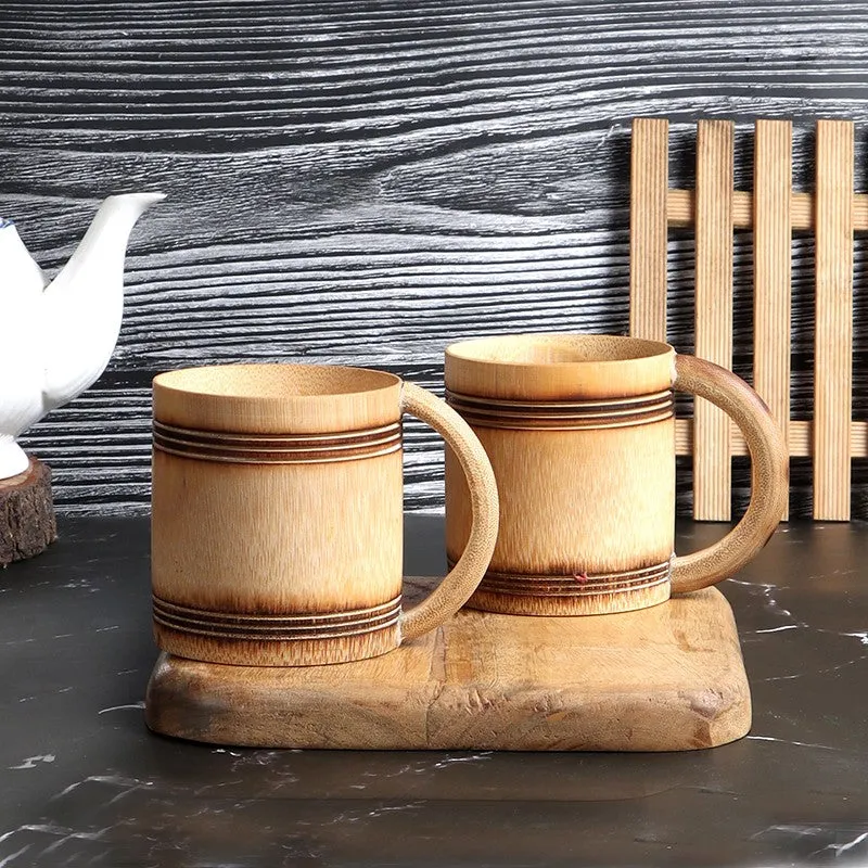 Eco Sip Bamboo Coffee Mugs (150 mL Each)- Set of Two - 1