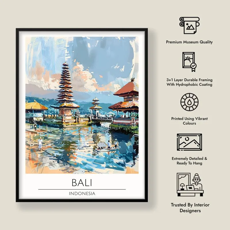 Vintage Bali Framed Canvas Wall Painting media 8