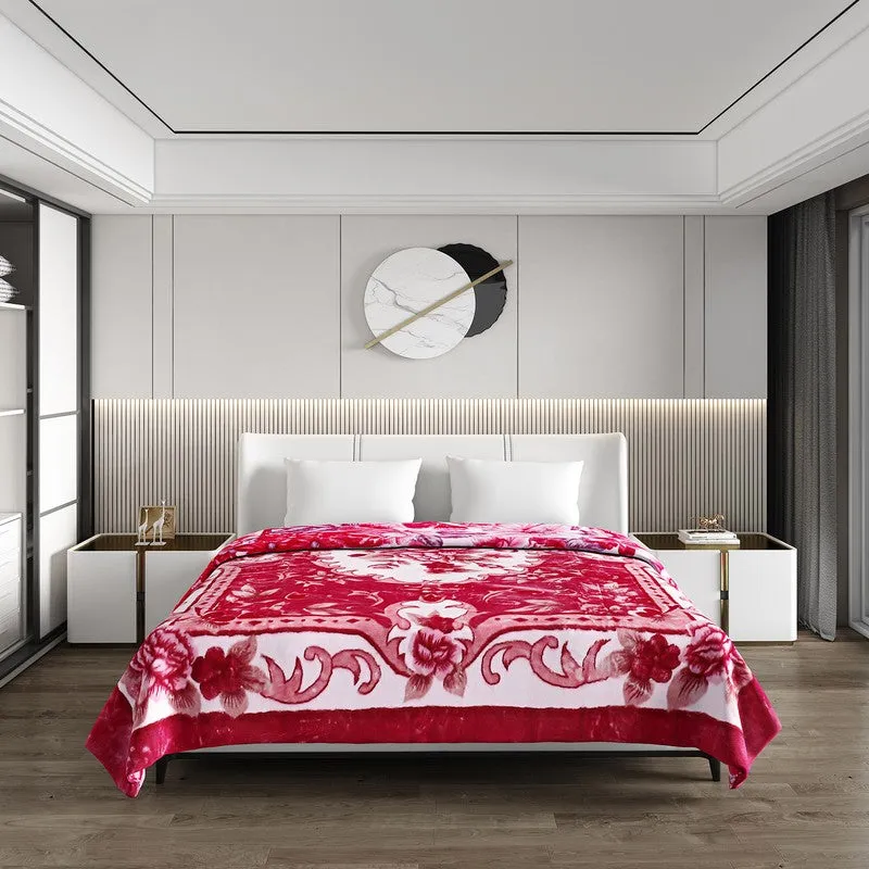 Monte Carlo Crimson Blossom Blanket (Pink)- 800 GSM media 3