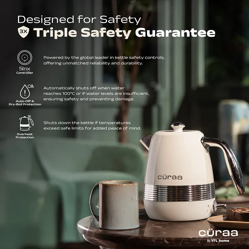Cüraa By YFL Home Retro Electric Kettle (Beige/2000 W) - 1.8 Litre media 4