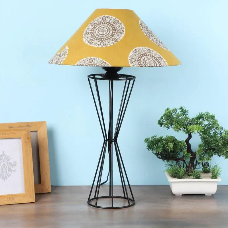 Mandala Merry Briar Fabric Table Lamp - Yellow,Black media 3