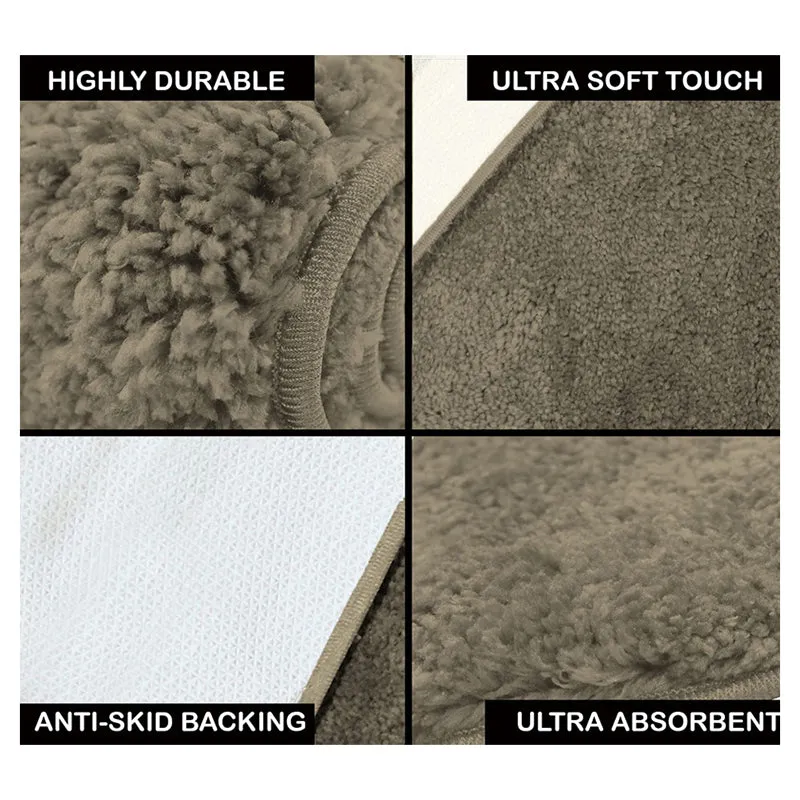 Nuo Luxe Micro Fiber Area Rug - Taupe media 6