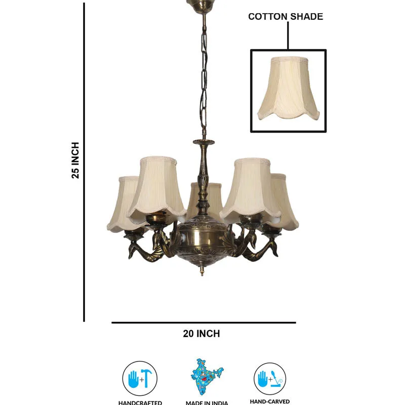 Vibha Conical Golden Antique Ceiling Lamp media 6