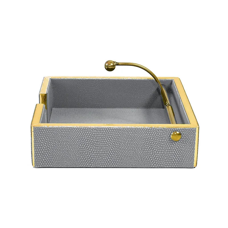 Tisquo Faux Leather Tissue Holder - Grey media 5