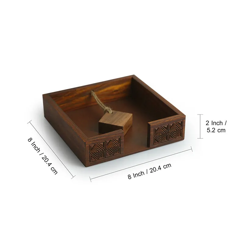 Iza Sheesham Wood Tissue Holder media 7