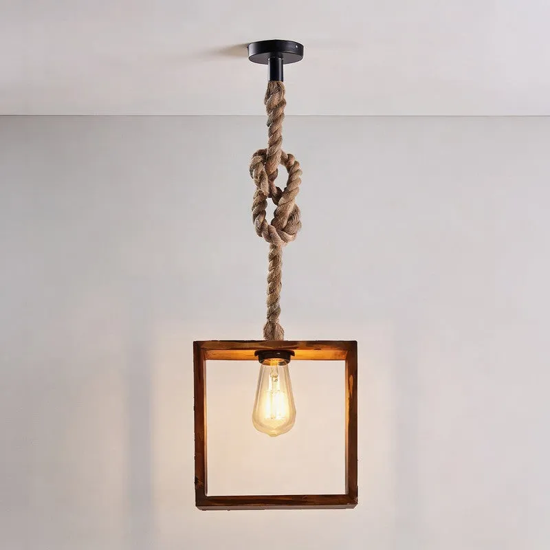 SquareLit Wooden Ceiling Lamp - Brown media 4