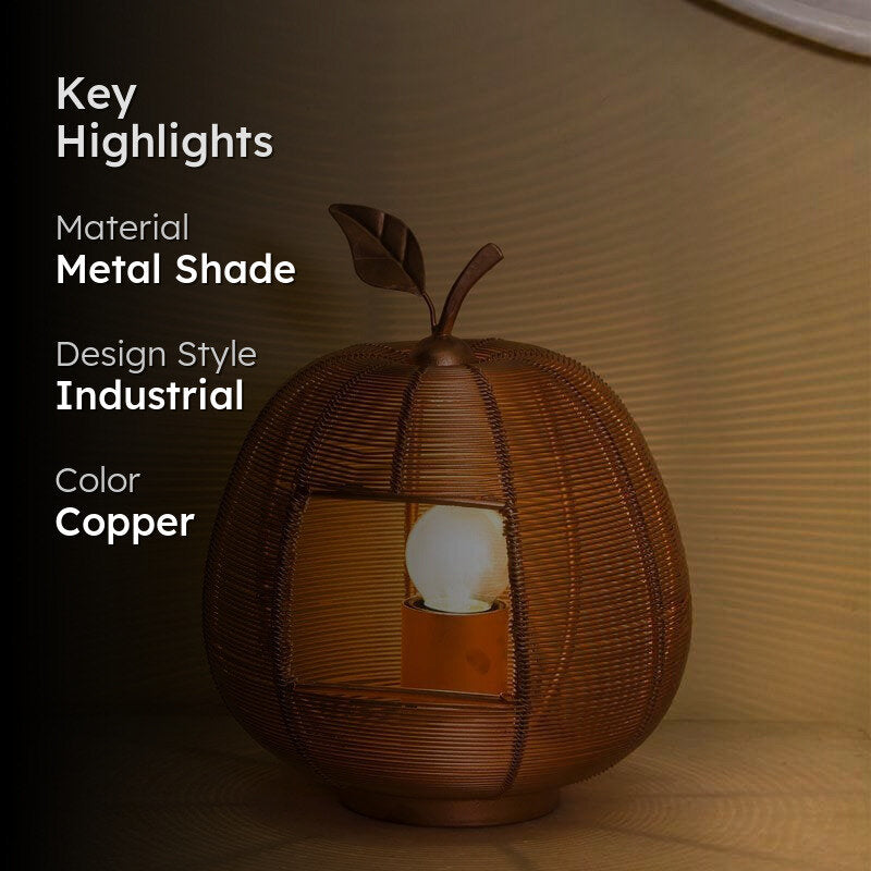 The Apple Light Metal Table Lamp - Copper media 2