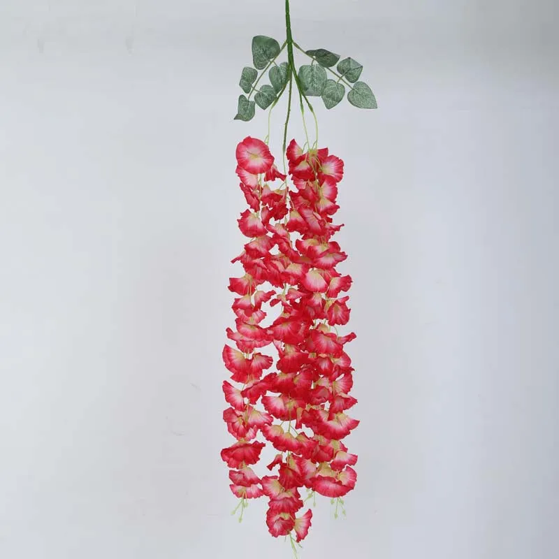 Faux Lush Hanging Morning Glory Plant (Red) - 2.8 Feet media 4