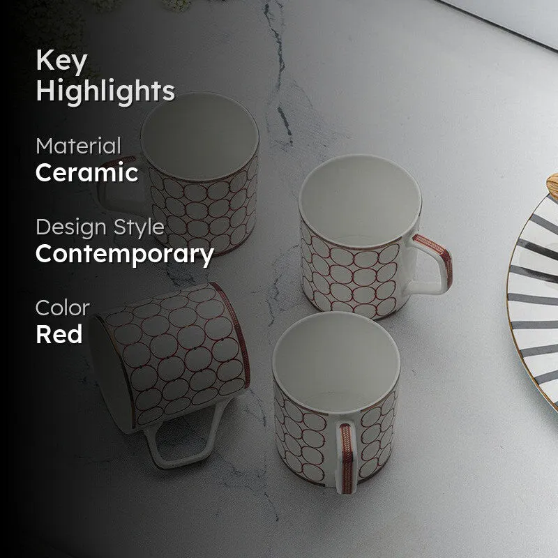 Myrelle Ceramic Coffee Mug (170 mL Each) - Set Of Four media 2