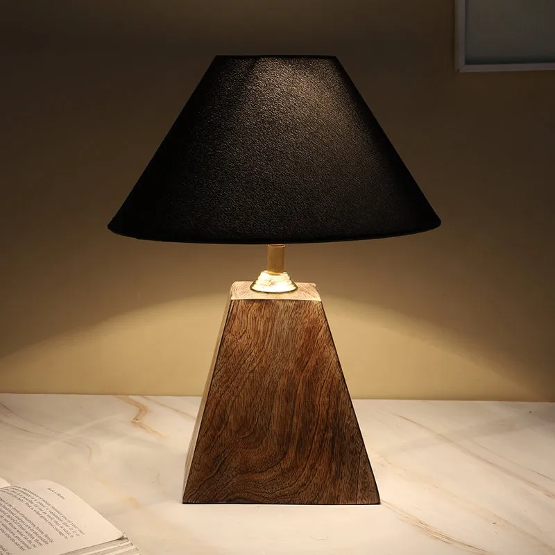 Torou Obelisk Solid Mango Wood Table Lamp - Black,Brown media 4