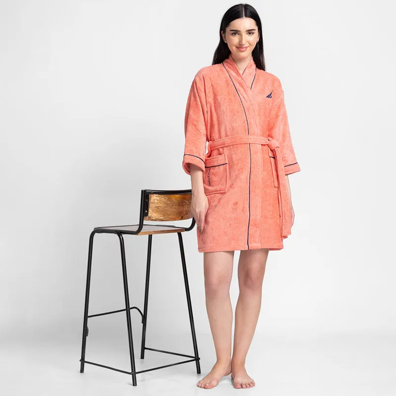 Nautica Lounge Cotton Bath Robe - Coral media 1