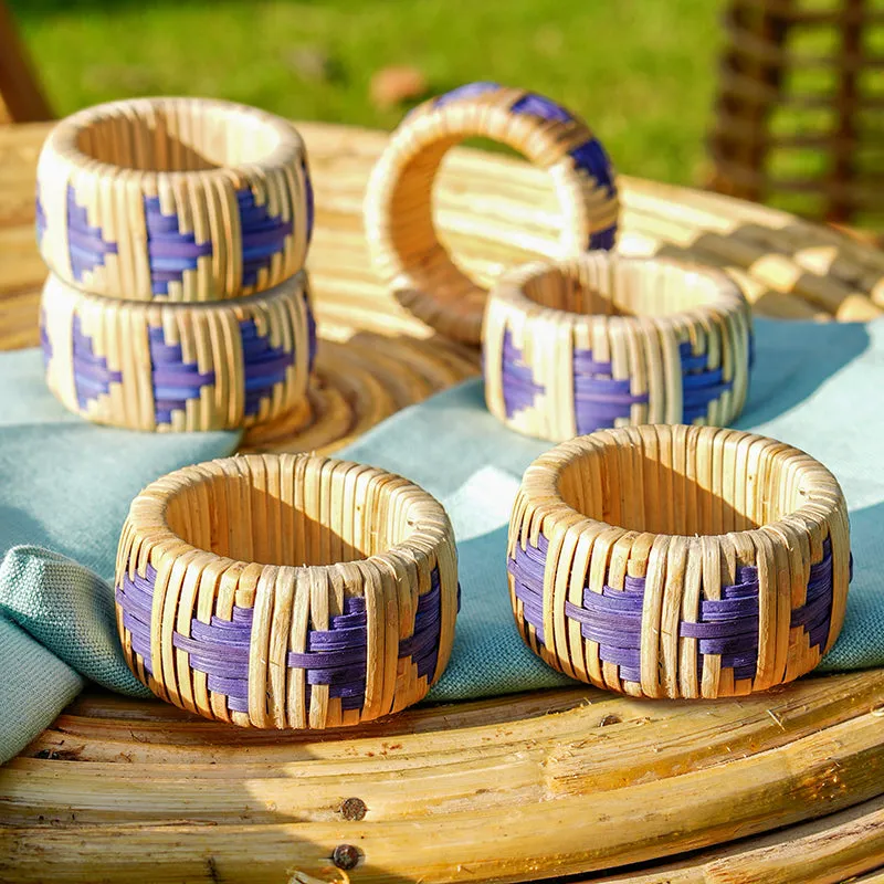 Willow Loop Rattan Napkin Ring - Set Of Six media 1