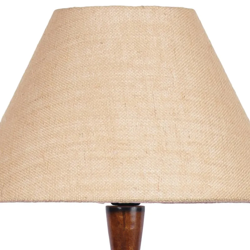 Hima Vintage Wooden Floor Lamp With Jute Shade - Beige media 5