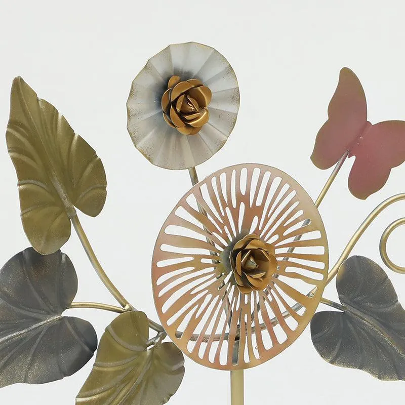 Prism Petals Metal & Wood Showpiece media 4