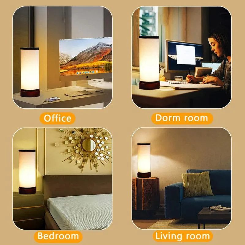 Mirza Tower Wooden Table Lamp - Black,White media 5