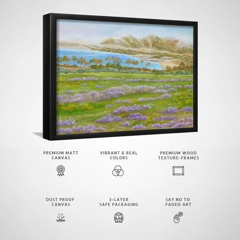 Misty Beach Canvas Wall Painting - Black Frame media 5