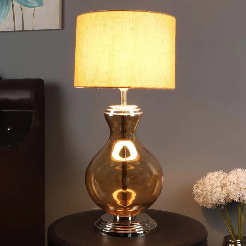 Glassa Glass Table Lamp - Gold,Beige media 1