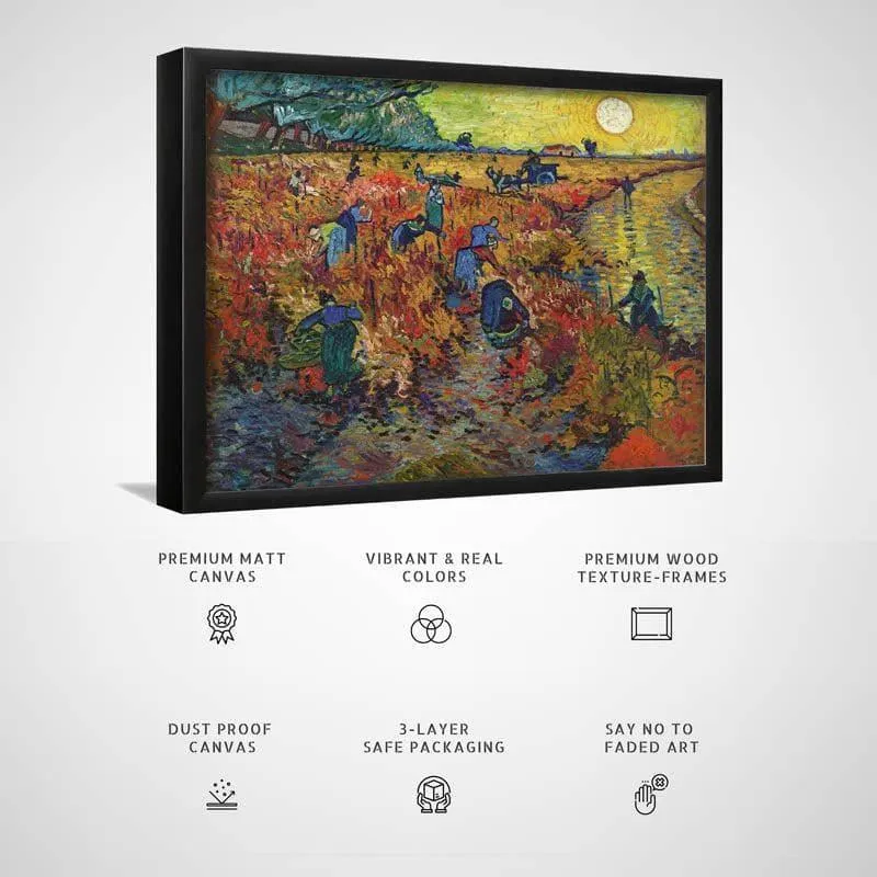 The Red Vineyard By Vincent Van Gogh - Black Frame media 3