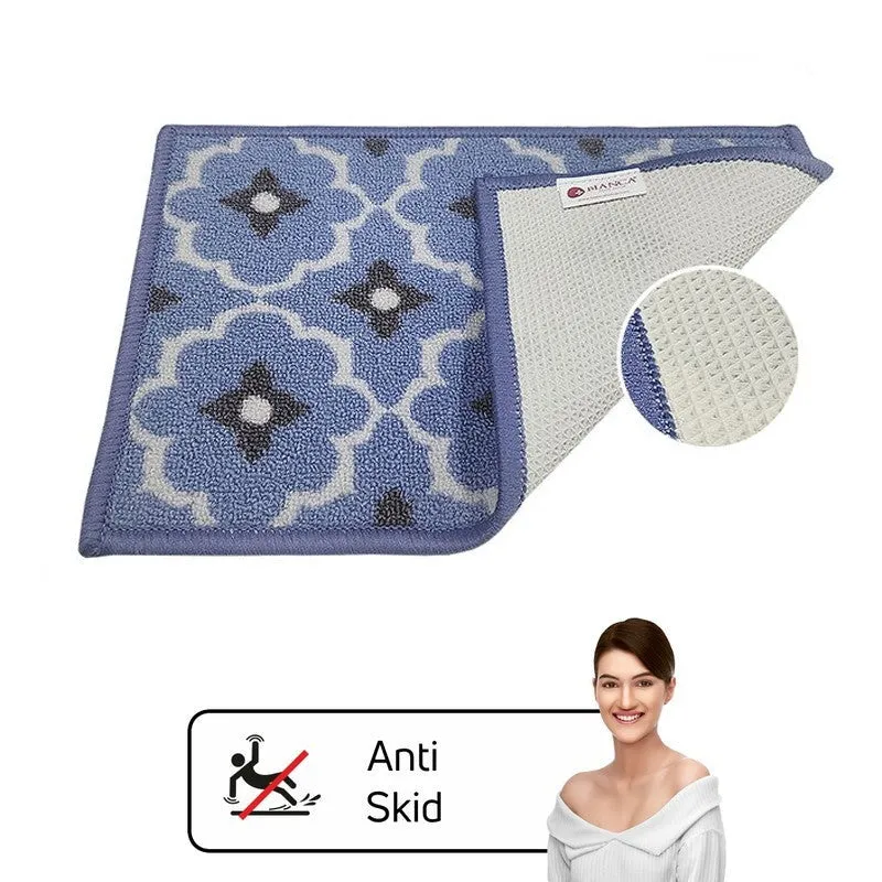Eris Floral Nylon Door Mats - Blue,Grey media 7