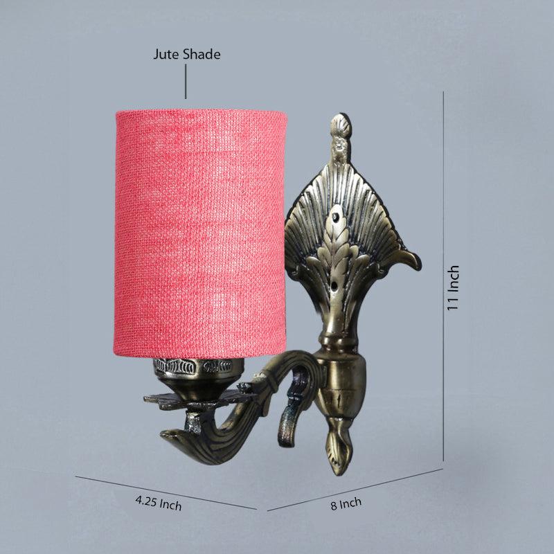 Magda Masique Cylindrical Fabric & Metal Wall Lamp - Pink media 4